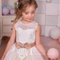 Sequined Beading Sashes Bow A-Line Little Girls Robes de demoiselle d'honneur